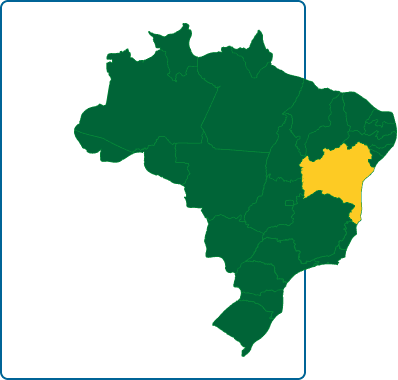 Map of Brazil with BA highlighted