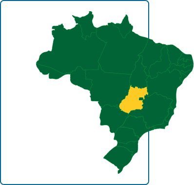 Map of Brazil with GO highlighted